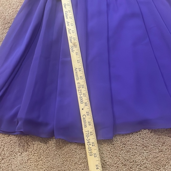 Mori Lee Periwinkle Strapless Tulle Dress - Picture 4 of 14